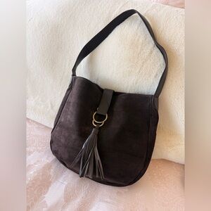 Elegant Brown Genuine Leather Shoulder Bag